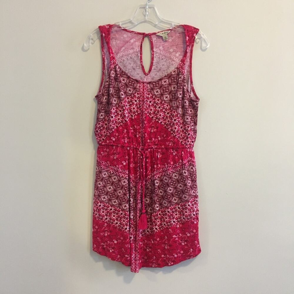 ✨Lucky Brand Red Bandana Pattern Sleeveless Scoop Neck Pockets Dress Size Medium